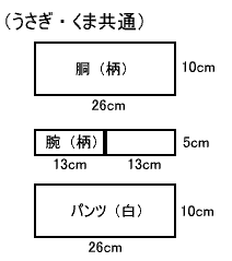 軍手人形の型紙イメージ2