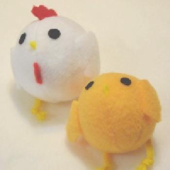 にわとり と ひよこの布ボール