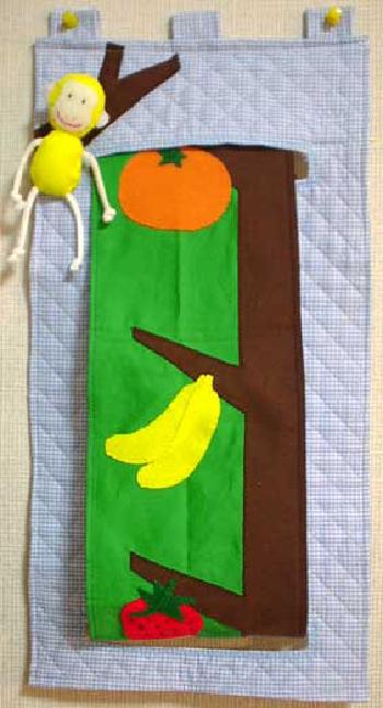 みかんとバナナのアップリケ